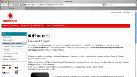 Nuovi dettagli per iPhone 3G da Vodafone