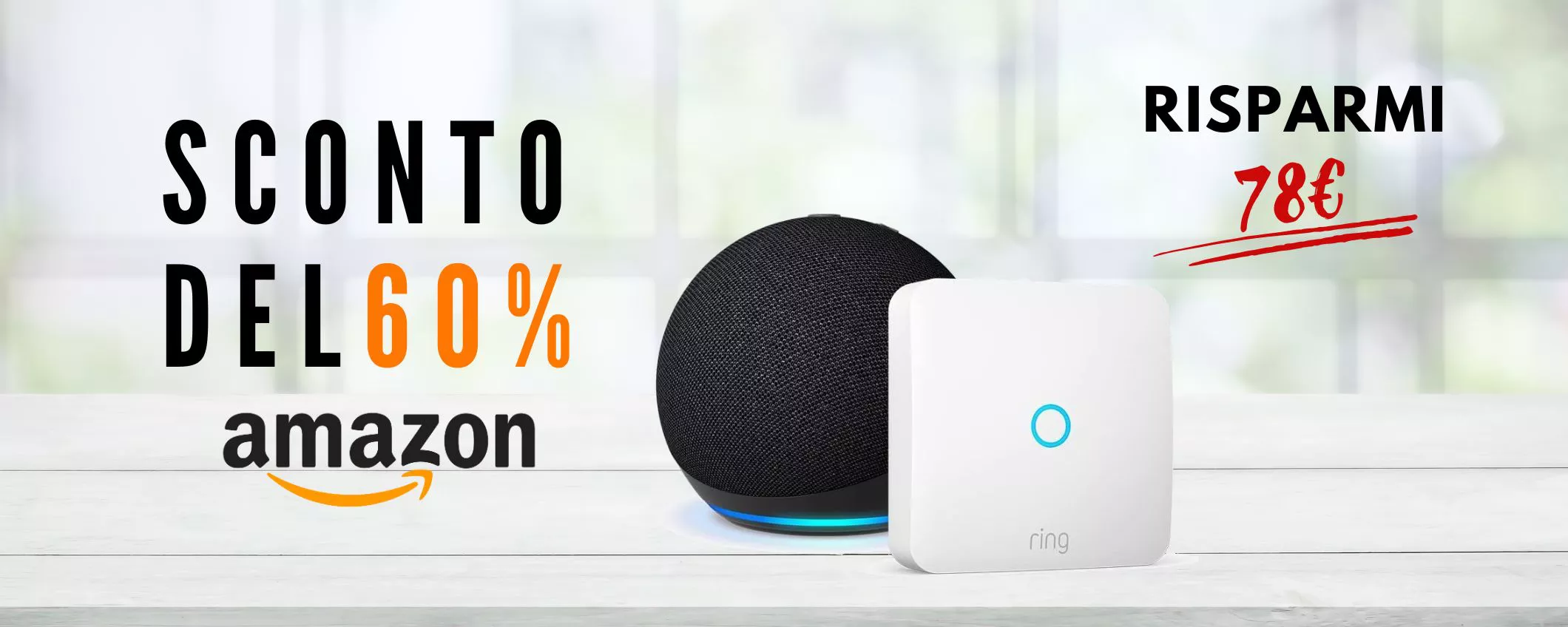 Echo Dot 5+Ring Intercom col 60% di sconto sono l'offerta FURBA di Amazon