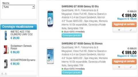 Saturn offre il Samsung Galaxy S3 a 599 euro con garanzia Italia