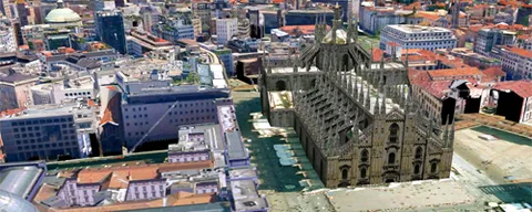 Milano ricostruita in 3D su Google Earth