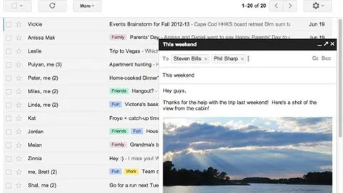 Gmail, novità sulla composizione dei messaggi