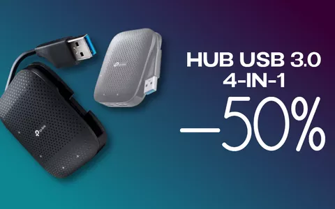 Hub USB 3.0 4-in-1: il super accessorio TP-Link SCONTO 50%