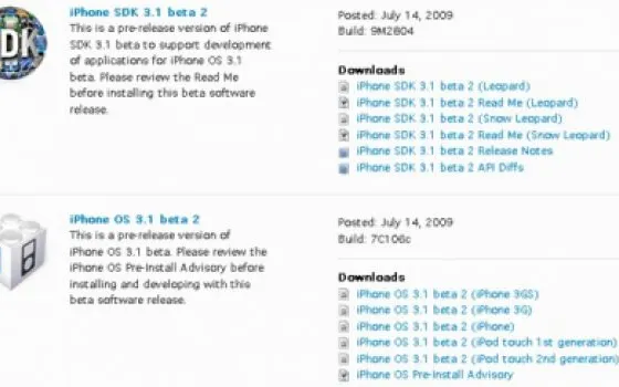Apple rilascia iPhone 3.1 beta 2 agli sviluppatori: l'autonomia della batteria è ancora un punto debole