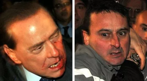 Berlusconi picchiato: ecco il video e le foto dell'aggressione