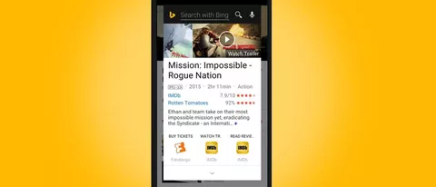Bing per Android anticipa Google Now on Tap
