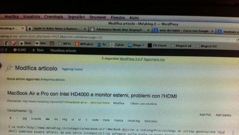 MacBook Air e Pro con Intel HD4000 e monitor esterni, problemi con l'HDMI