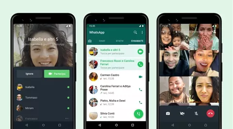 WhatsApp consente di partecipare alle chiamate di gruppo in corso