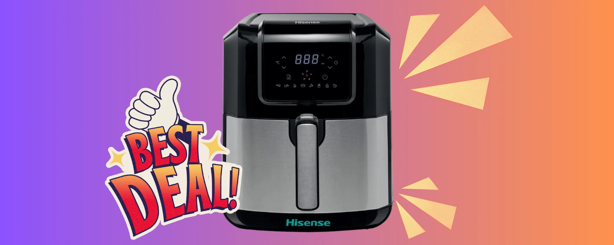 Rivoluziona la cucina con la Friggitrice ad Aria Hisense a meno di 50€ (-58%)