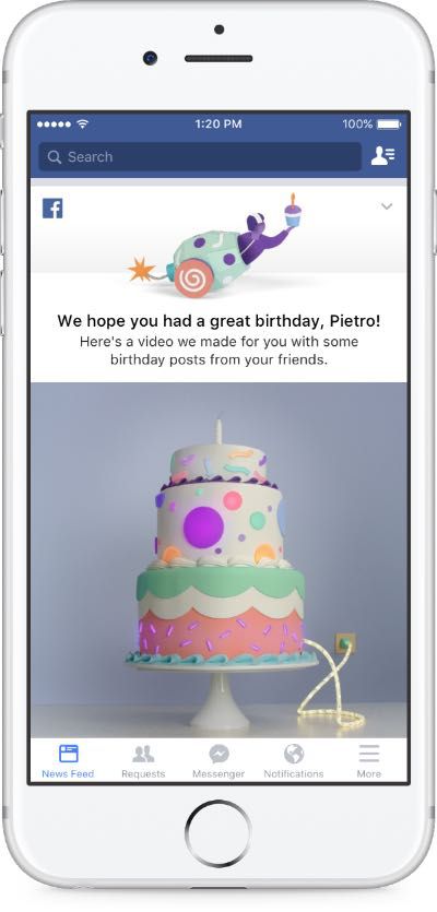 Facebook annuncia i video di compleanno