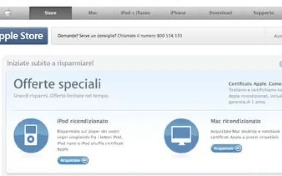 Offerte Mac ed iPod ricondizionati