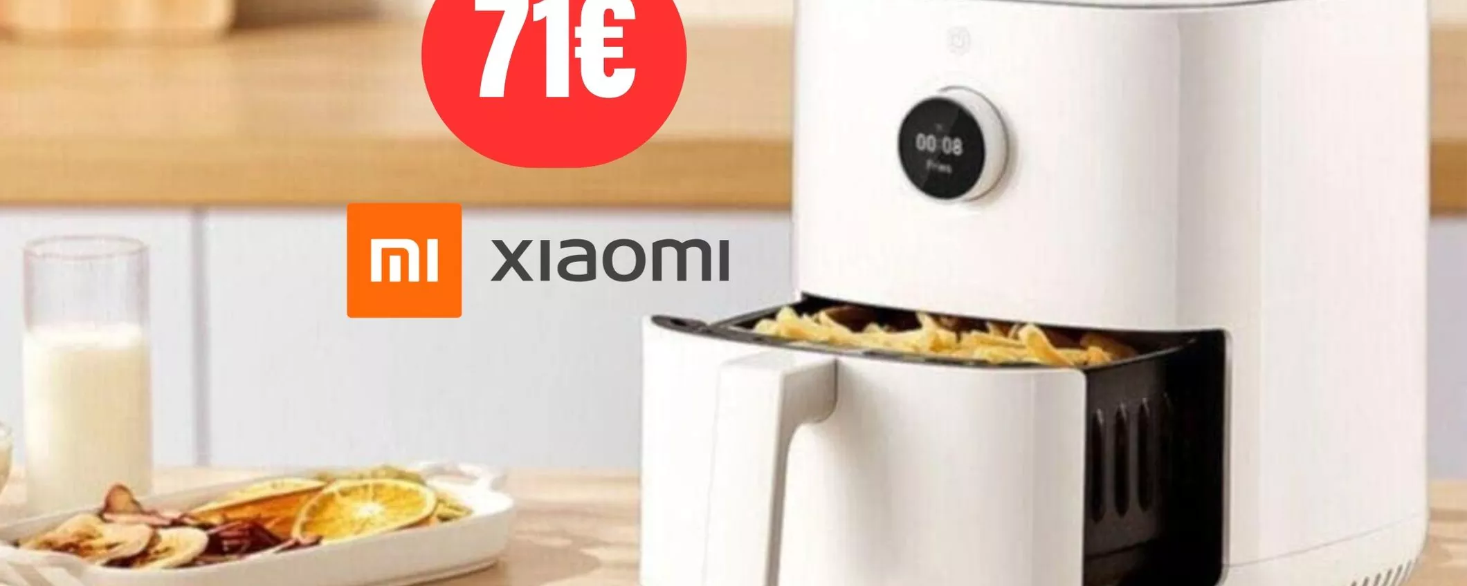 Effetto crunch e fritto ma senza olio con la friggitrice ad aria Xiaomi al 41% di sconto