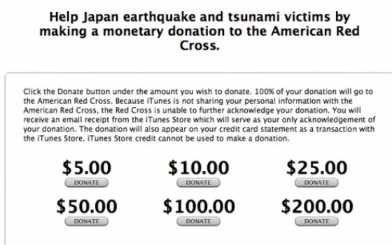 Apple raccoglie donazioni per il terremoto del Giappone