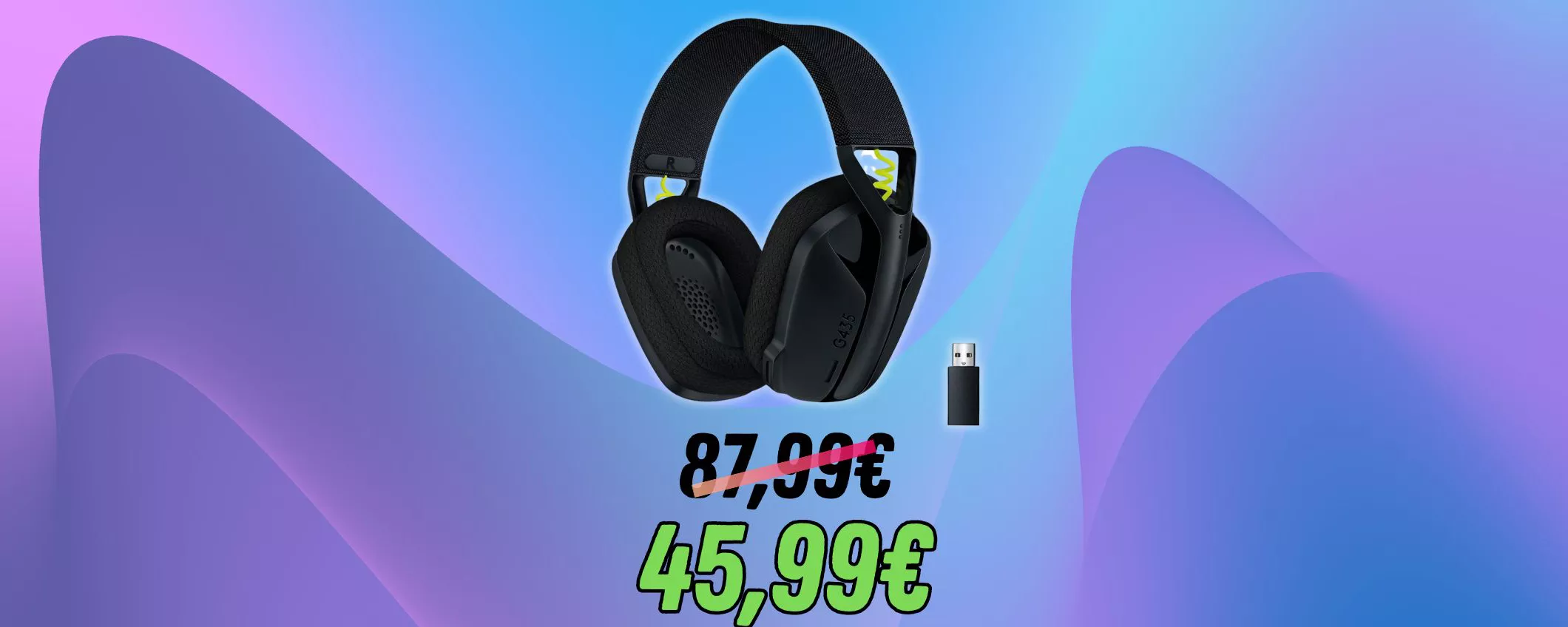 Acquista Logitech G435 LIGHTSPEED Gaming Cuffie Over Ear Bluetooth