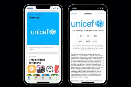 Guerra Ucraina, Apple semplifica le donazioni Unicef