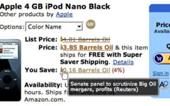 Un iPod Nano vale 3,85 barili di petrolio?