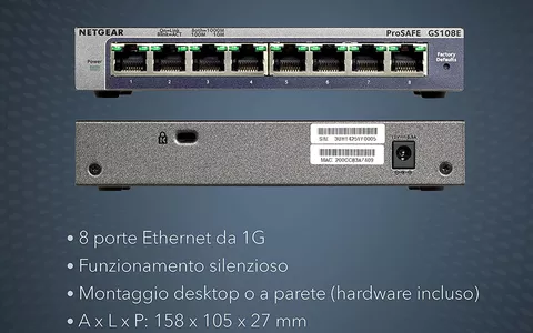 Switch NETGEAR Ethernet Plus a 8 porte ad un prezzo FENOMENALE su Amazon
