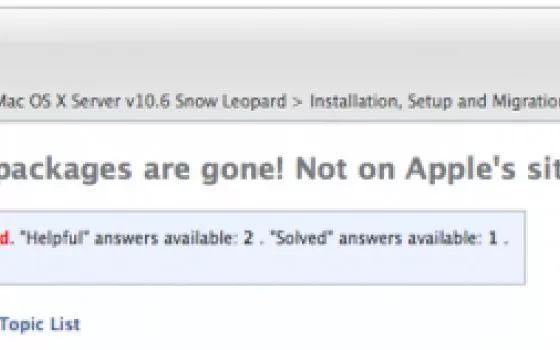 Ritirato Mac OS X 10.6.5 Server a causa di una falla di sicurezza