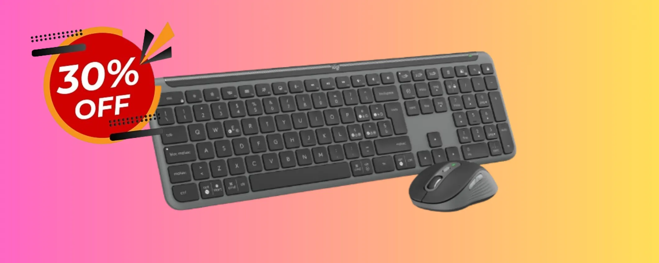 Kit tastiera e mouse Logitech in svendita folle: la combo oggi è scontata del -30%