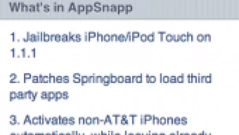 AppSnapp: installare le applicazioni di terze parti su iPhone/iPod Touch