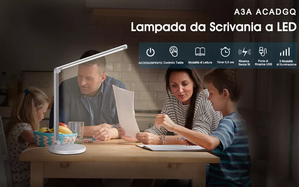 Lampada da scrivania a LED (con funzione di RICARICA WIRELESS) a SOLI 21  EURO - Melablog