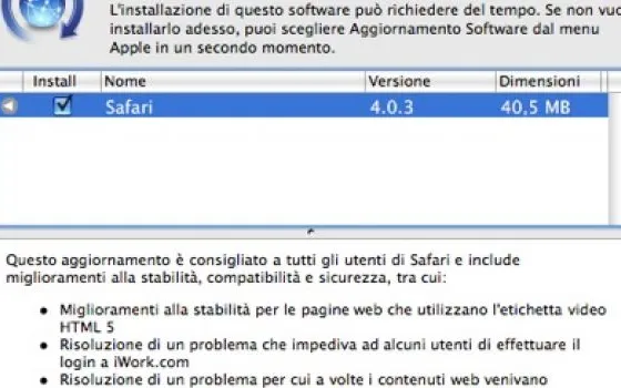 Disponibile Safari 4.0.3