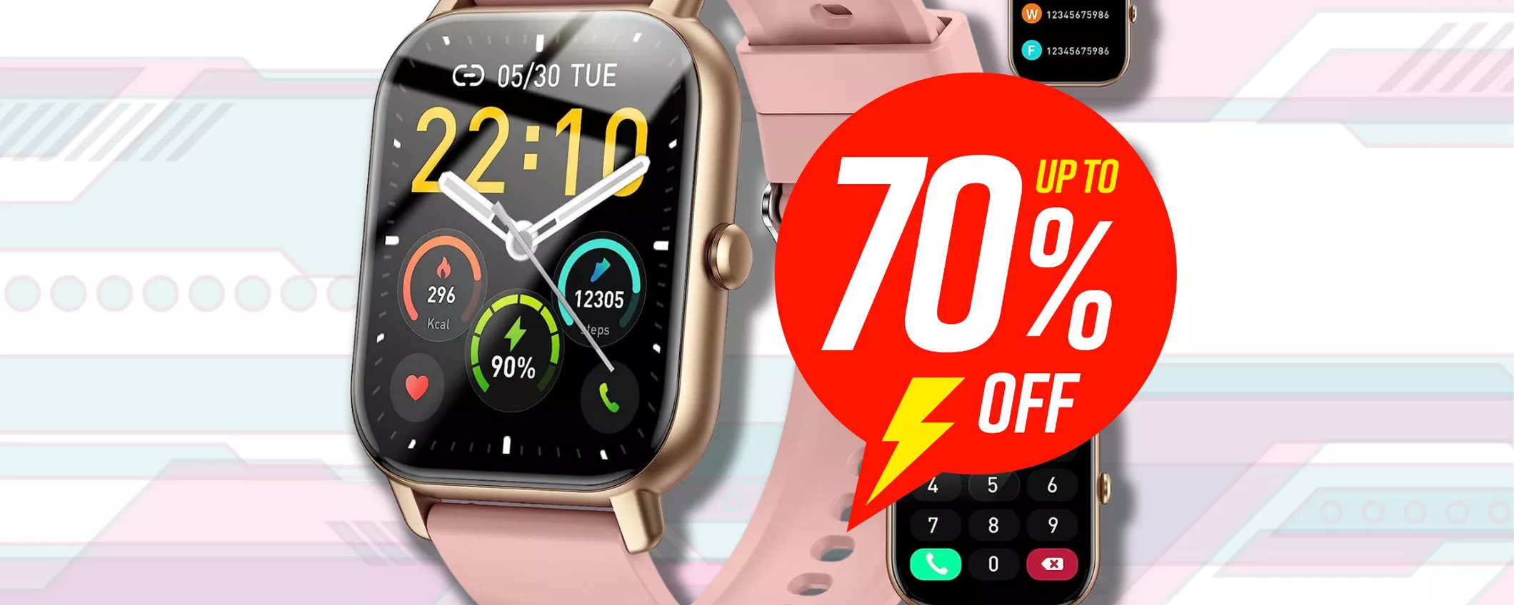 PREZZO SHOCK: Smartwatch unisex di colore rosa a soli 29€ su Amazon!