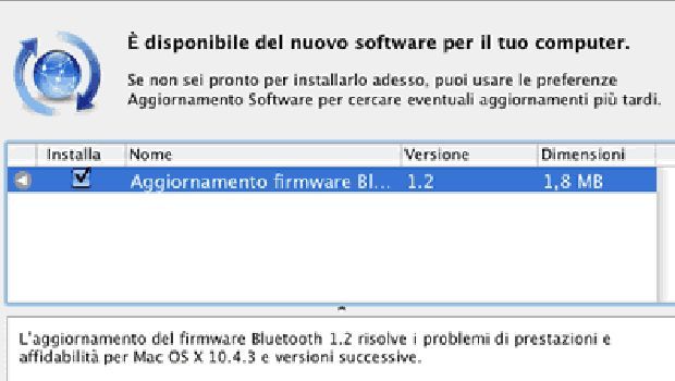 Aggiornamento firmware Bluetooth