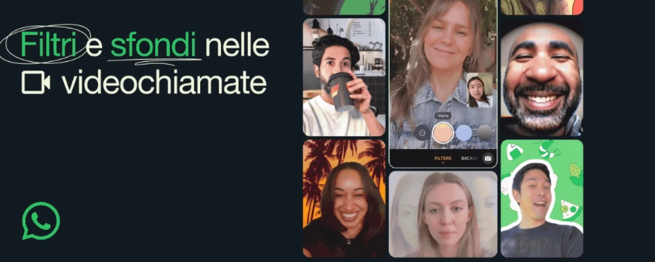 WhatsApp aggiunge nuovi sfondi e filtri per le videochiamate