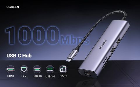 Hub USB 7 in 1: Ethernet e HDMI su iPad e Mac a 39€ con Coupon