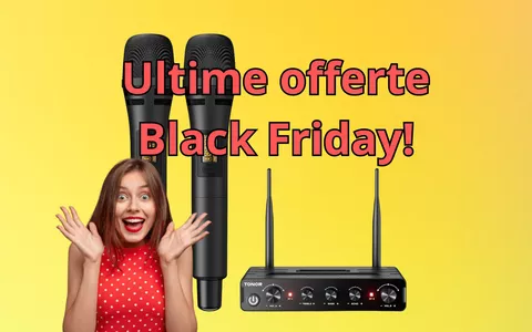 ACUTO BLACK FRIDAY: due microfoni senza filo per Karaoke o Discorsi a soli 55 euro!