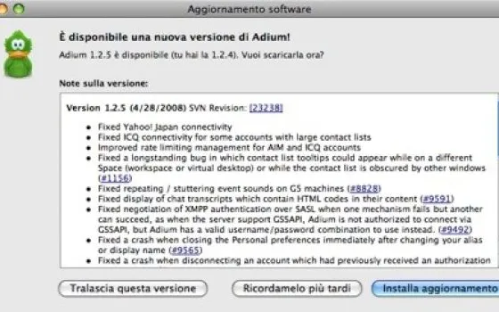 Rilasciato Adium 1.2.5