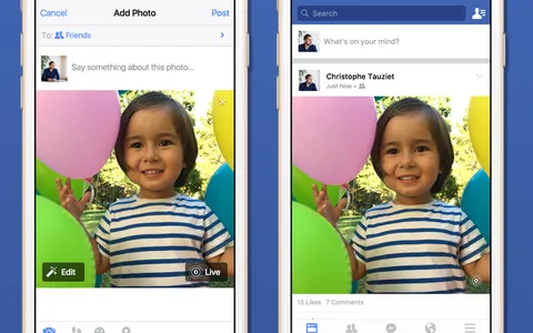Facebook per iOS introduce il supporto a Live Photos