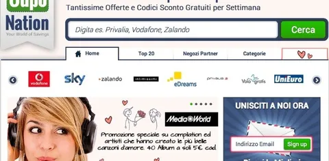 CupoNation: codici sconto per lo shopping online