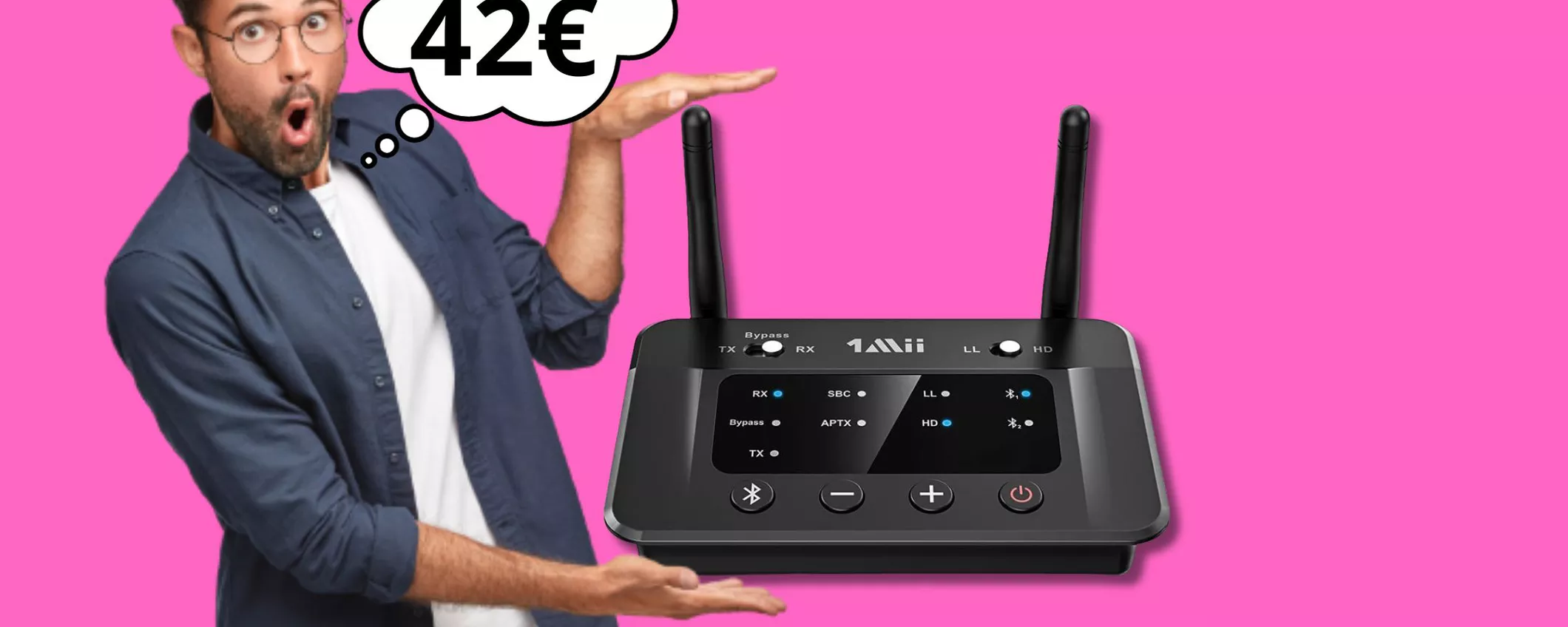 Trasmettitore Bluetooth 5.3 per TV e Pc a soli 42 euro!
