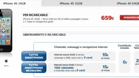 iPhone 4S: L'offerta di TIM per ricaricabili ed abbonamenti