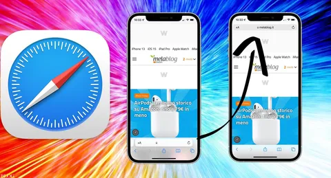 iOS 15: spostare in alto la barra di ricerca di Safari